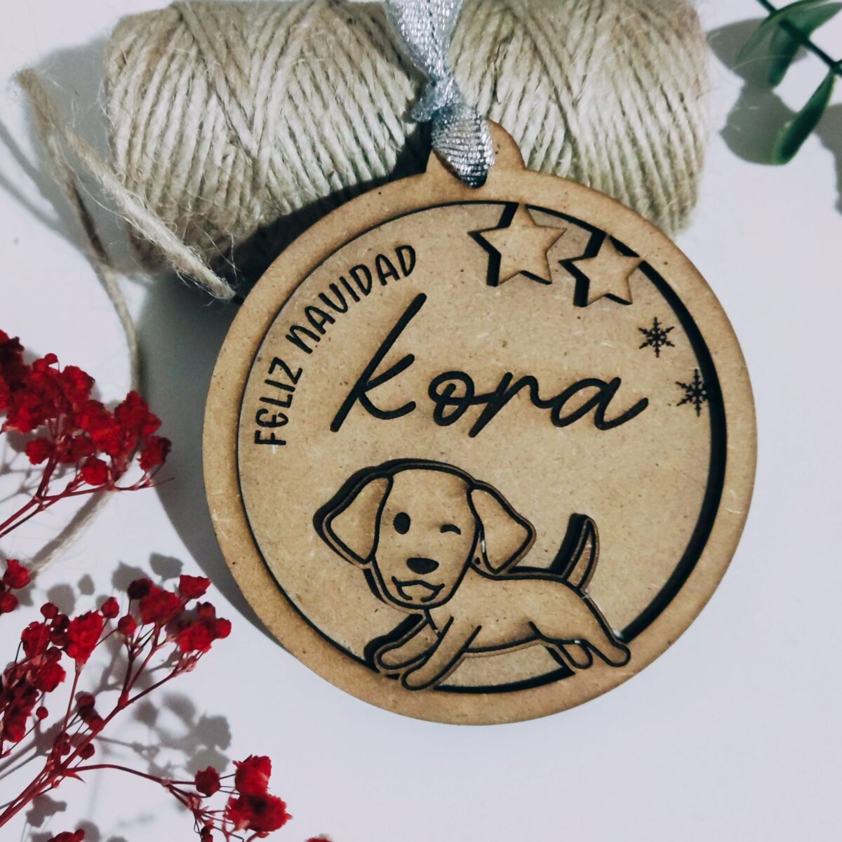 🎄 Bola madera personalizada 🎄mascotas - Imagen 2