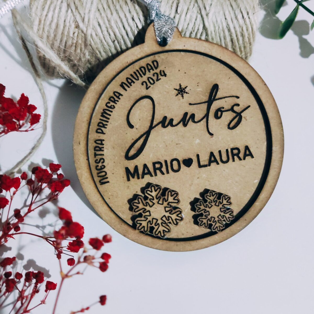 🎄 Bola madera personalizada 🎄Juntos - Imagen 2