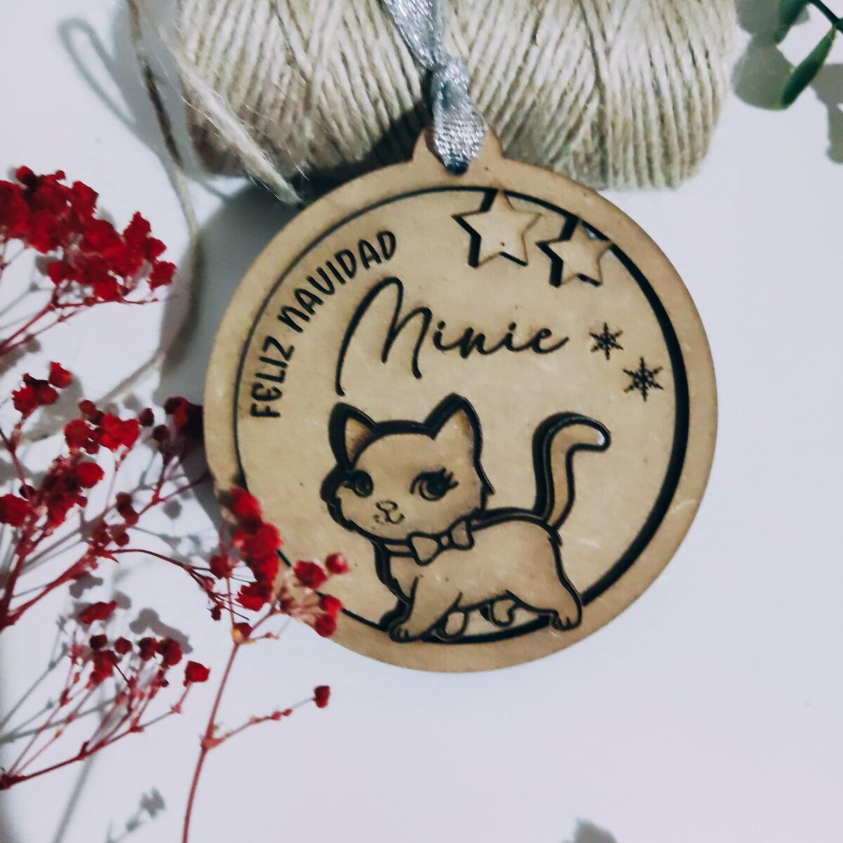 🎄 Bola madera personalizada 🎄mascotas - Imagen 3