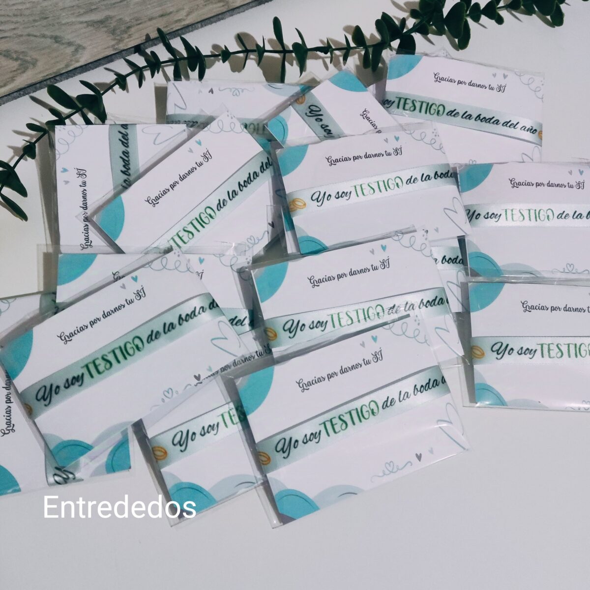 Pulseras de tela "YO SOY TESTIGO DE LA BODA DEL AÑO" - Imagen 3