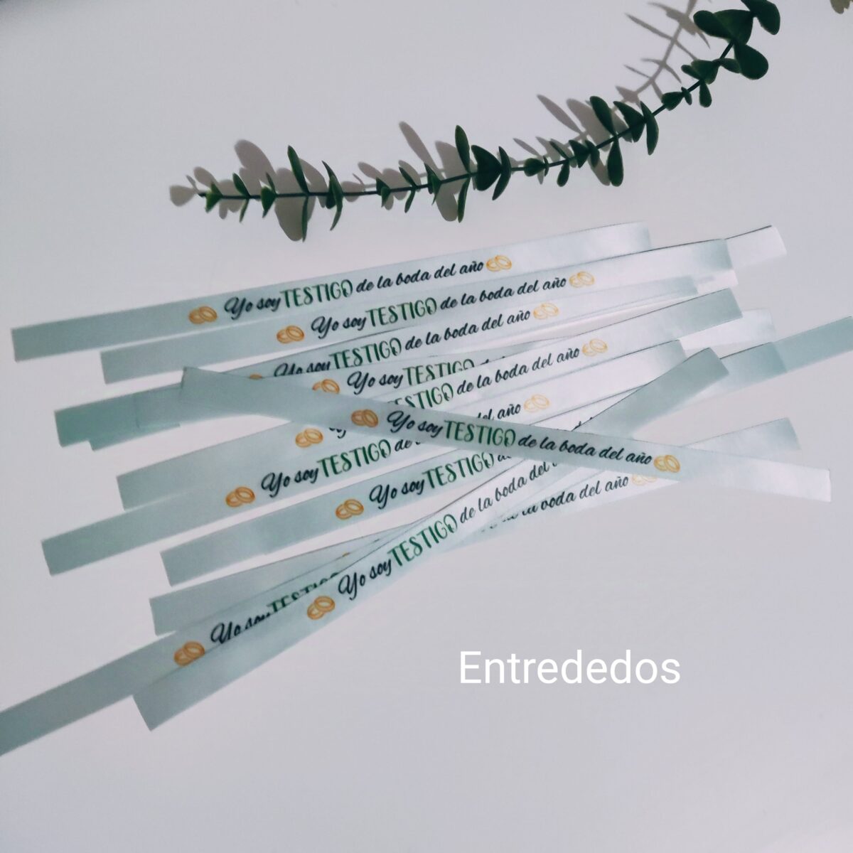 Pulseras de tela "YO SOY TESTIGO DE LA BODA DEL AÑO" - Imagen 2
