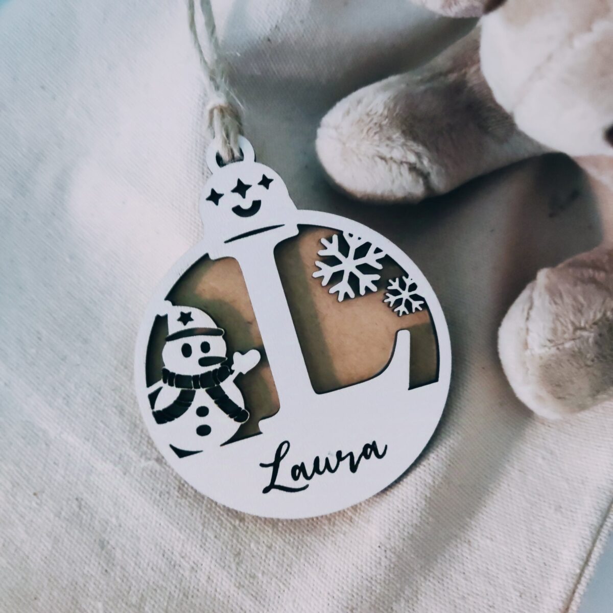🎄 Bola madera personalizada 🎄 Muñeco de nieve - Imagen 5