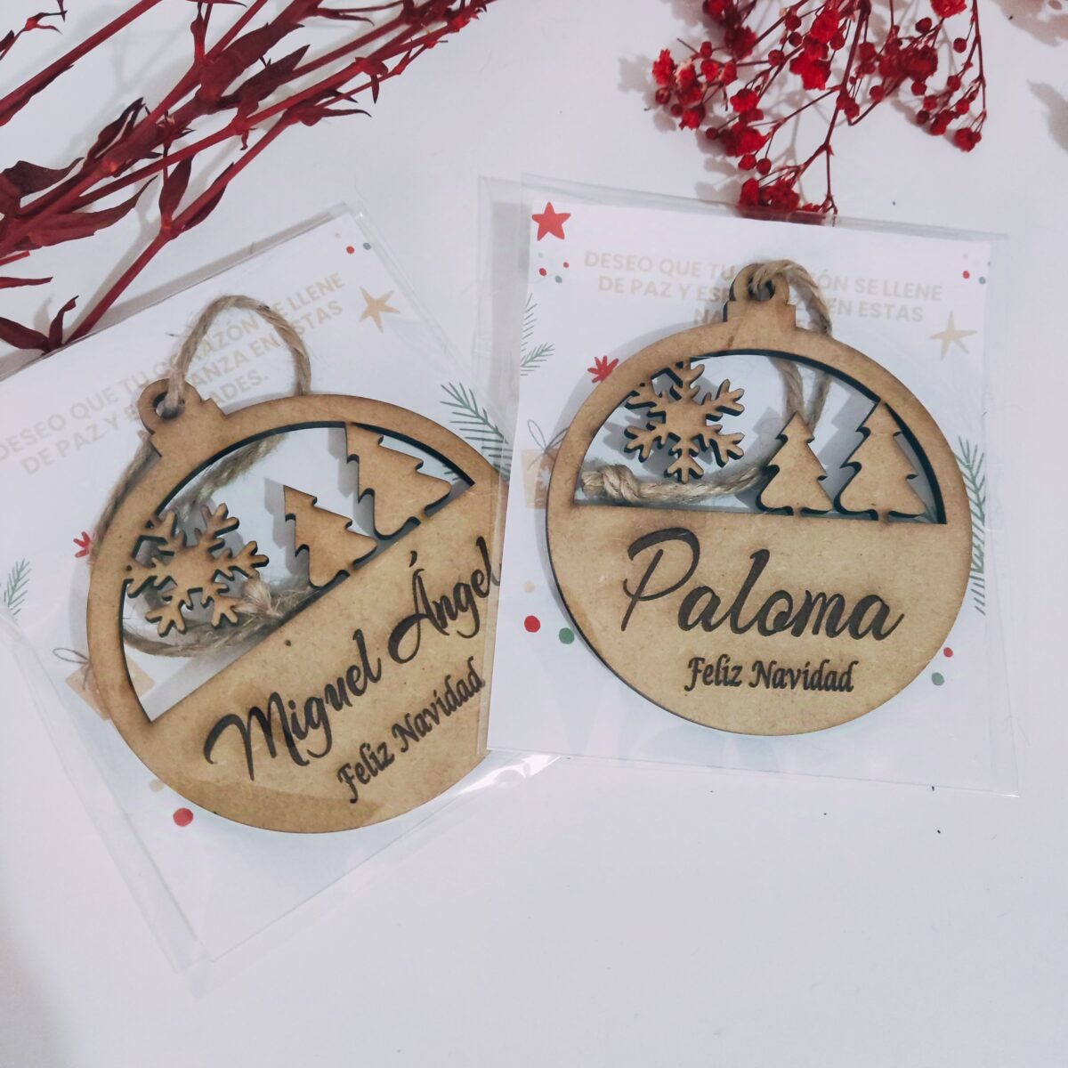 🎄 Bola madera personalizada 🎄 arbolito navideño - Imagen 2