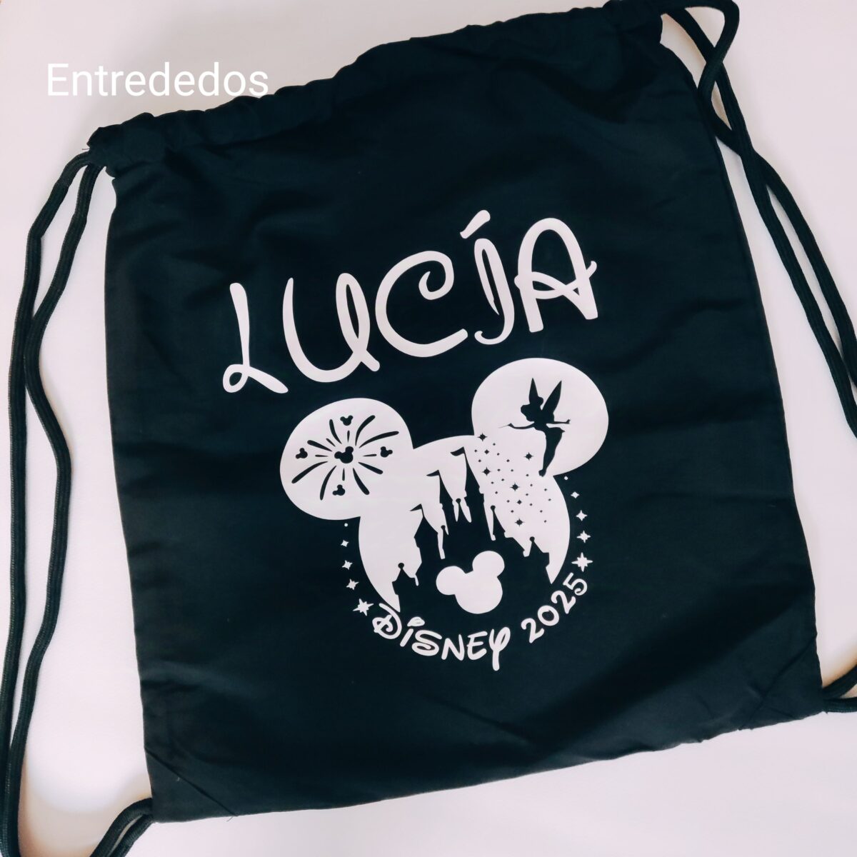 Mochila de tela color NEGRA - Imagen 1