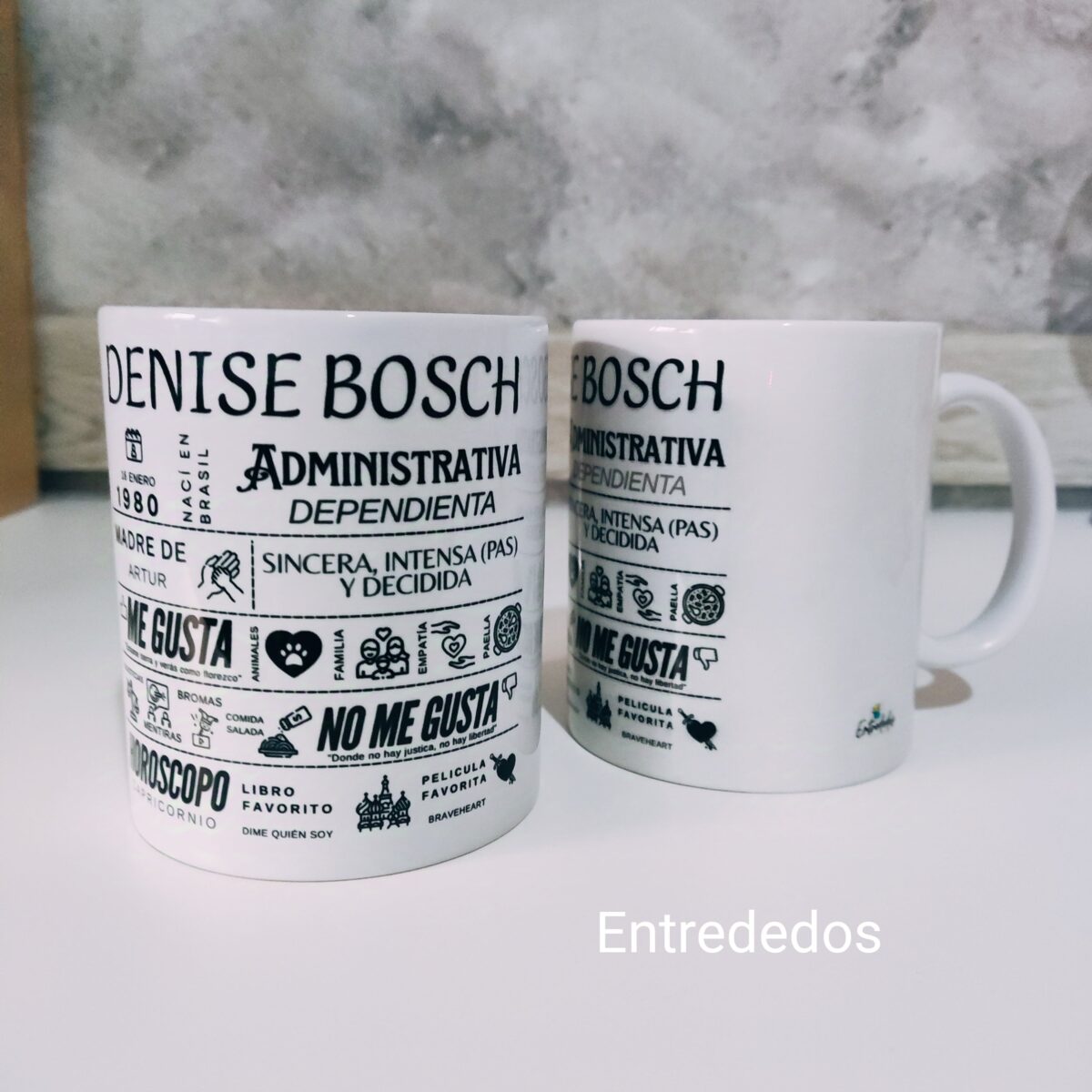 Taza "Infografía para regalar a PADRE O MADRE. - Imagen 3