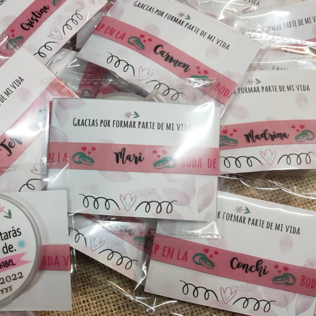 Pulseras de tela "GRACIAS POR FORMAR PARTE DE MI VIDA" - Imagen 1