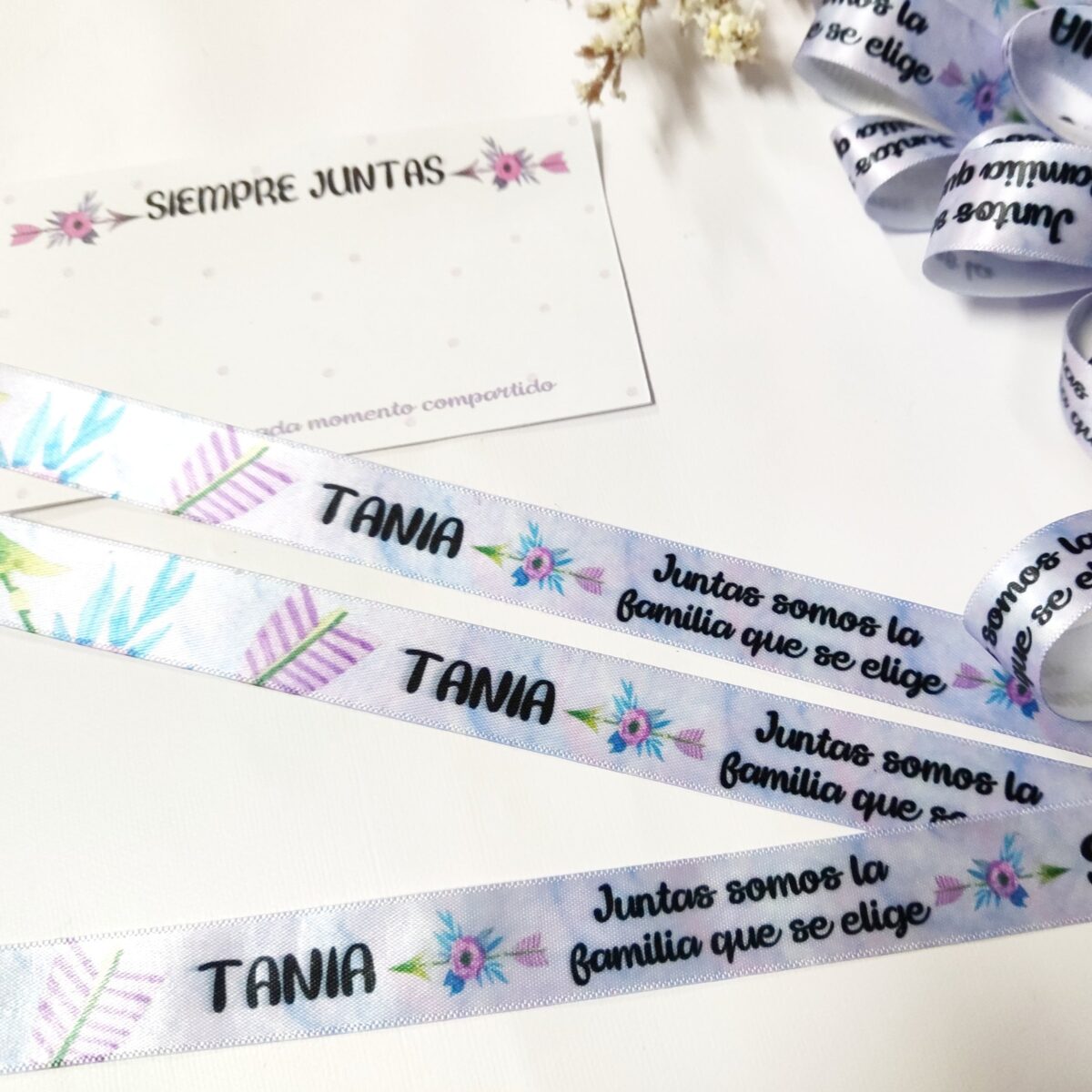 Pulseras de tela "SIEMPRE JUNTAS" - Imagen 3