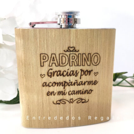 Petaca bambú personalizada