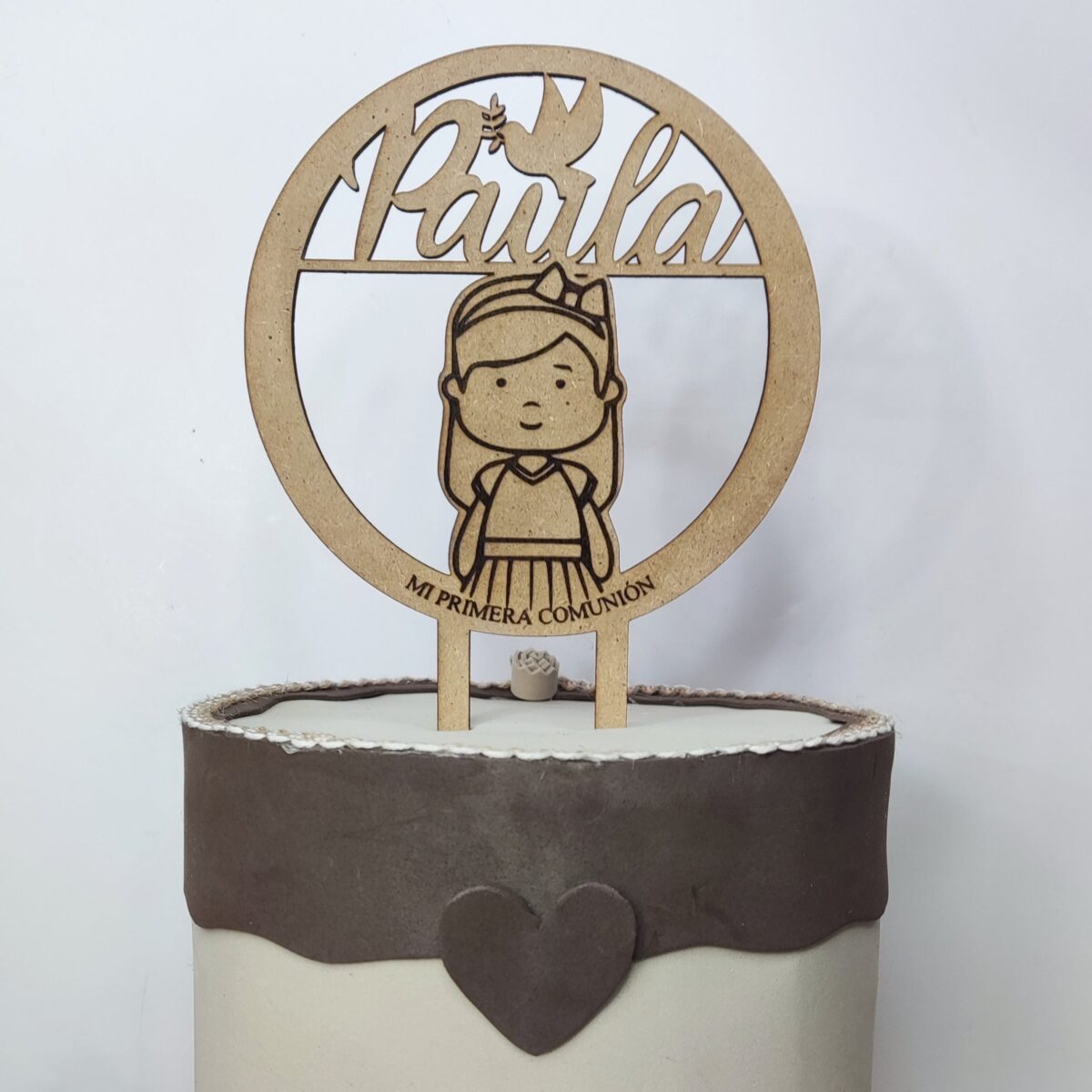 Toppers de madera personalizado "NIÑA" - Imagen 1
