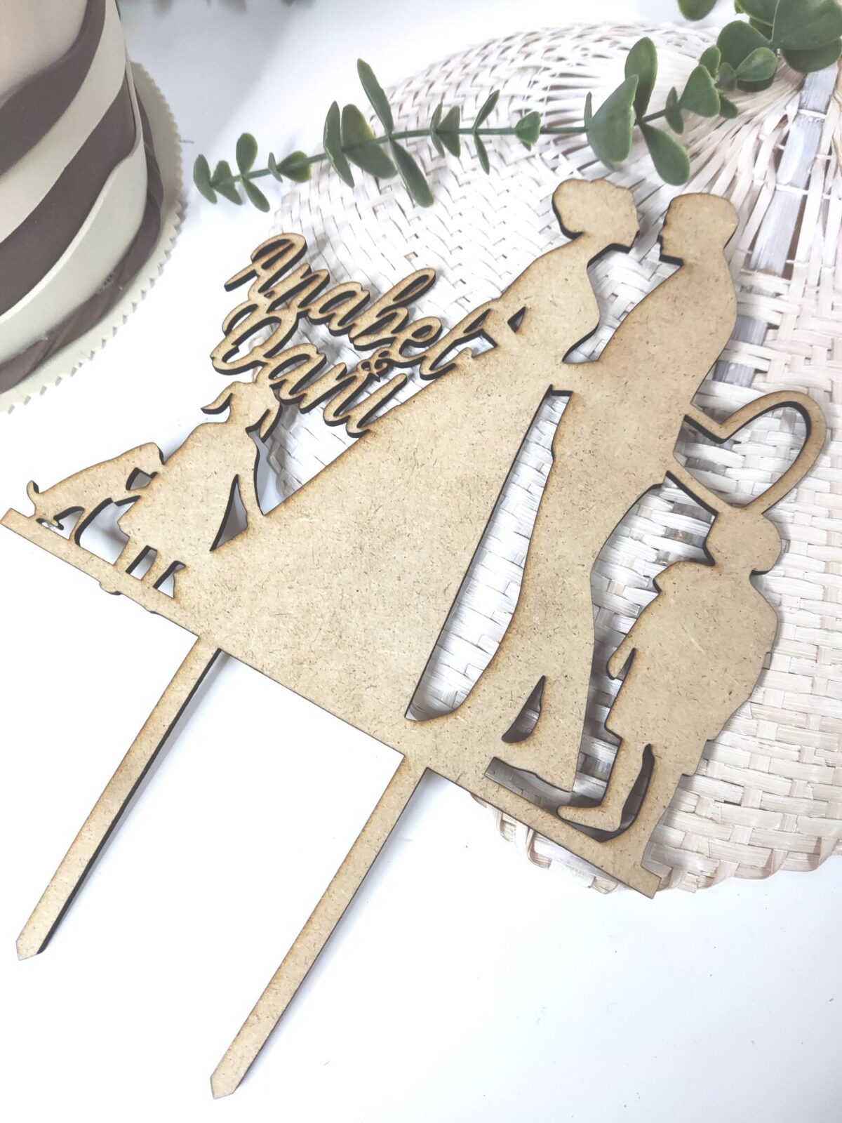 Toppers de madera para boda "MI FAMILIA" - Imagen 2