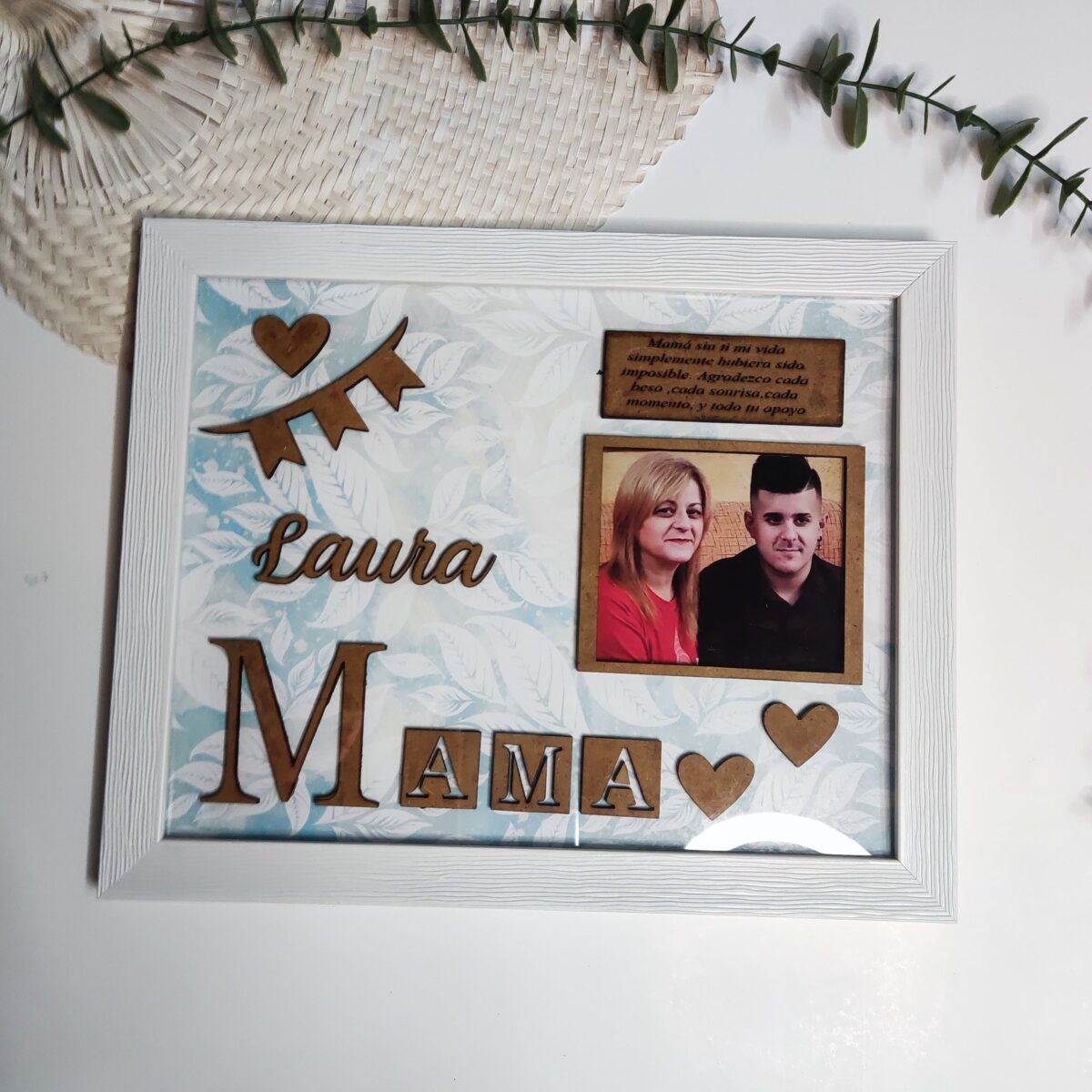 Marco con detalles en madera PARA MADRE,HERMANA,ABUELA - Imagen 1