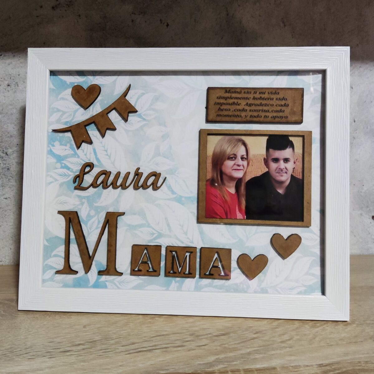 Marco con detalles en madera PARA MADRE,HERMANA,ABUELA - Imagen 2