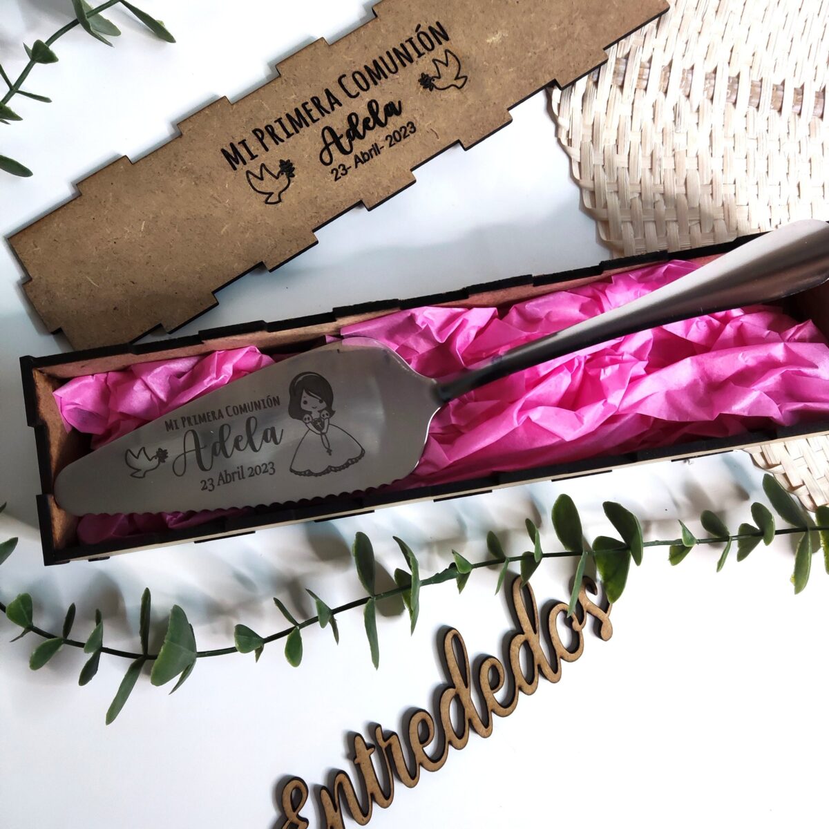 Pala para tarta personaliza + CAJA NATURAL - Imagen 11