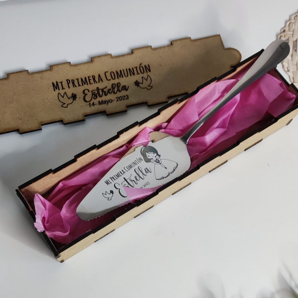 Pala para tarta personaliza + CAJA NATURAL - Imagen 12