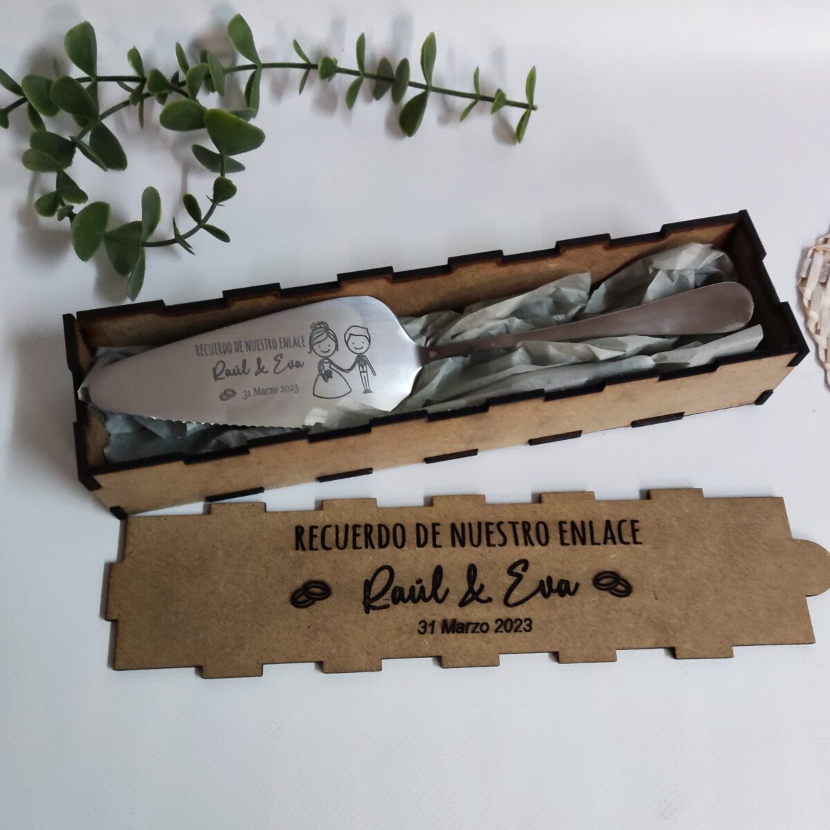 Pala para tarta personaliza + CAJA NATURAL - Imagen 16