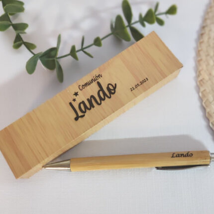 Bolígrafo personalizado + caja grabada COMUNIÓN