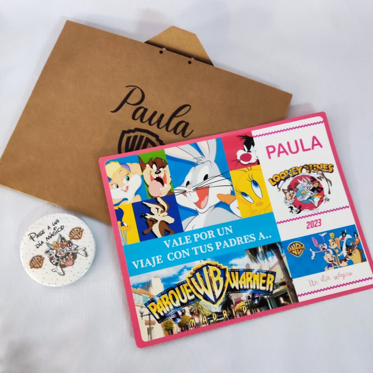 Carta sorpresa personalizada VIAJE A WARNER BROS - Imagen 1
