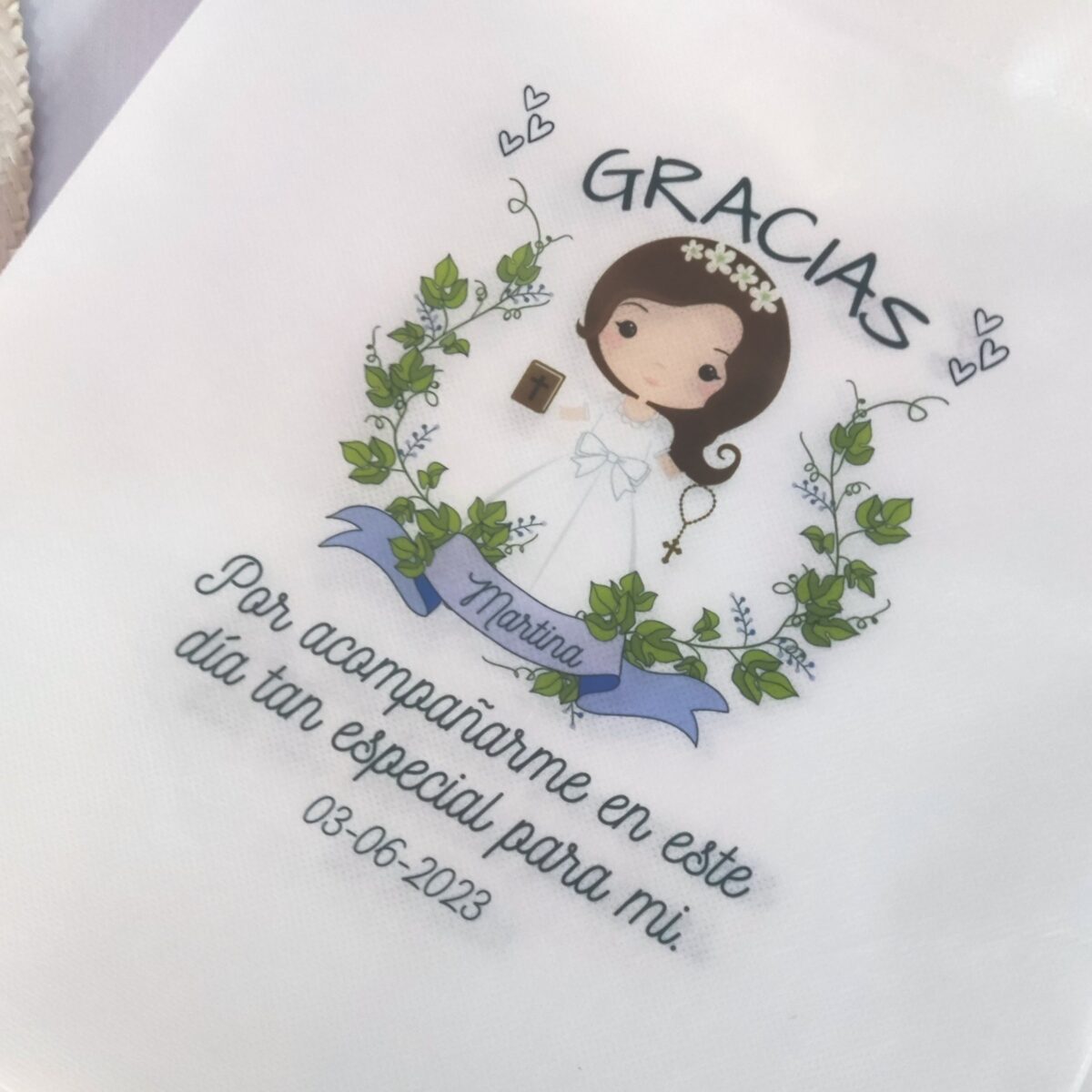 Bolsa para comunión "CORONA FLORES" - Imagen 3
