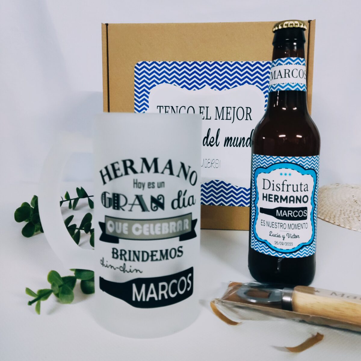 kit hermano jarra y cerveza (Disfruta hermano) - Imagen 3