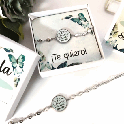 Pulsera de acero con frases o inicial