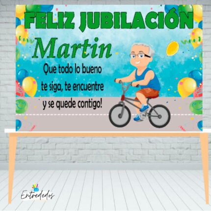 Fondo para mesa FELIZ JUBILACIÓN