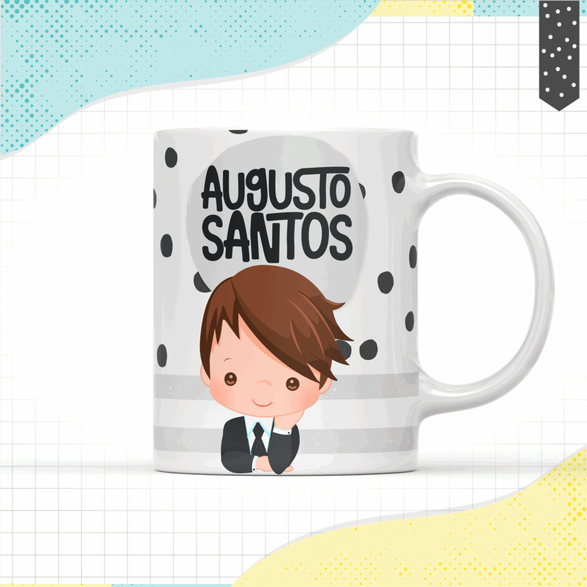 Taza comunión diseño topos - Imagen 1
