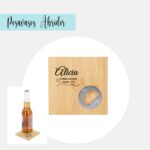 Posavasos de Bambú con Abridor Personalizado