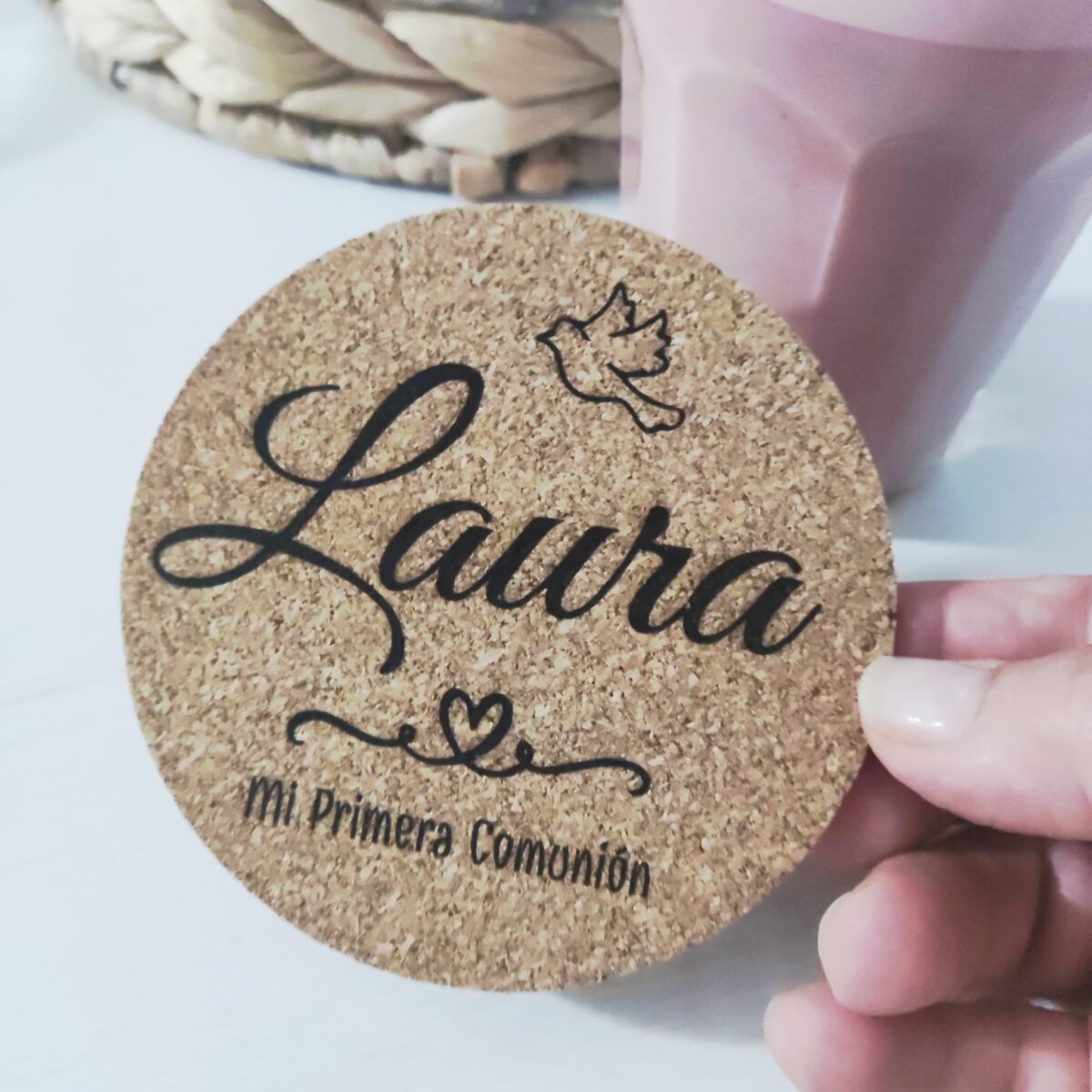 Posavasos de corcho natural personalizado - Imagen 1