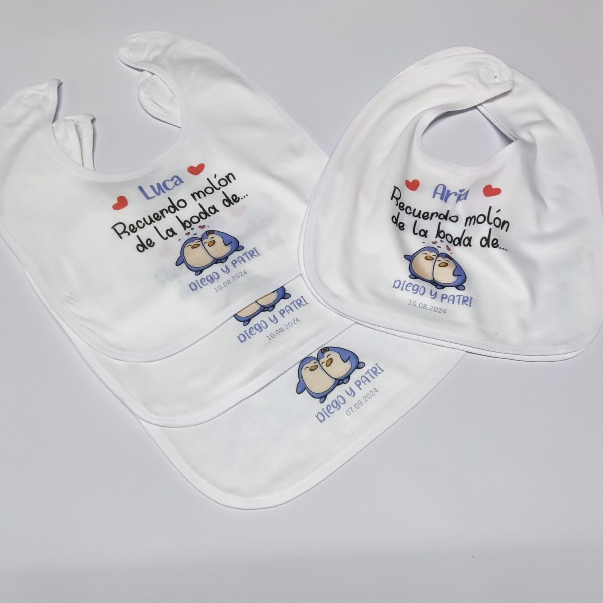 Baberos personalizados "BODAS" PINGUINOS - Imagen 3
