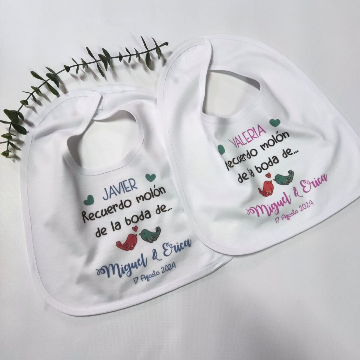 Baberos personalizados "BODAS" PAJARITOS - Imagen 2
