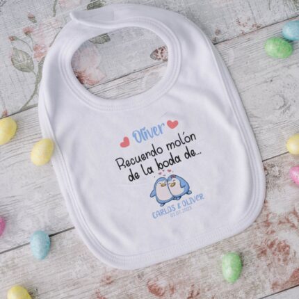Baberos personalizados "BODAS" PINGUINOS