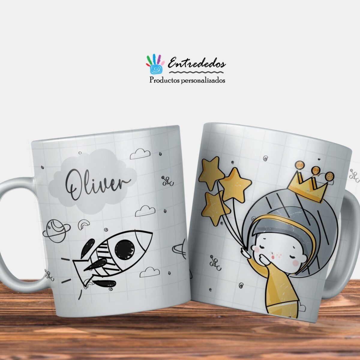 Taza bautizo "TÚ PRINCIPE DEL UNIVERSO" - Imagen 1