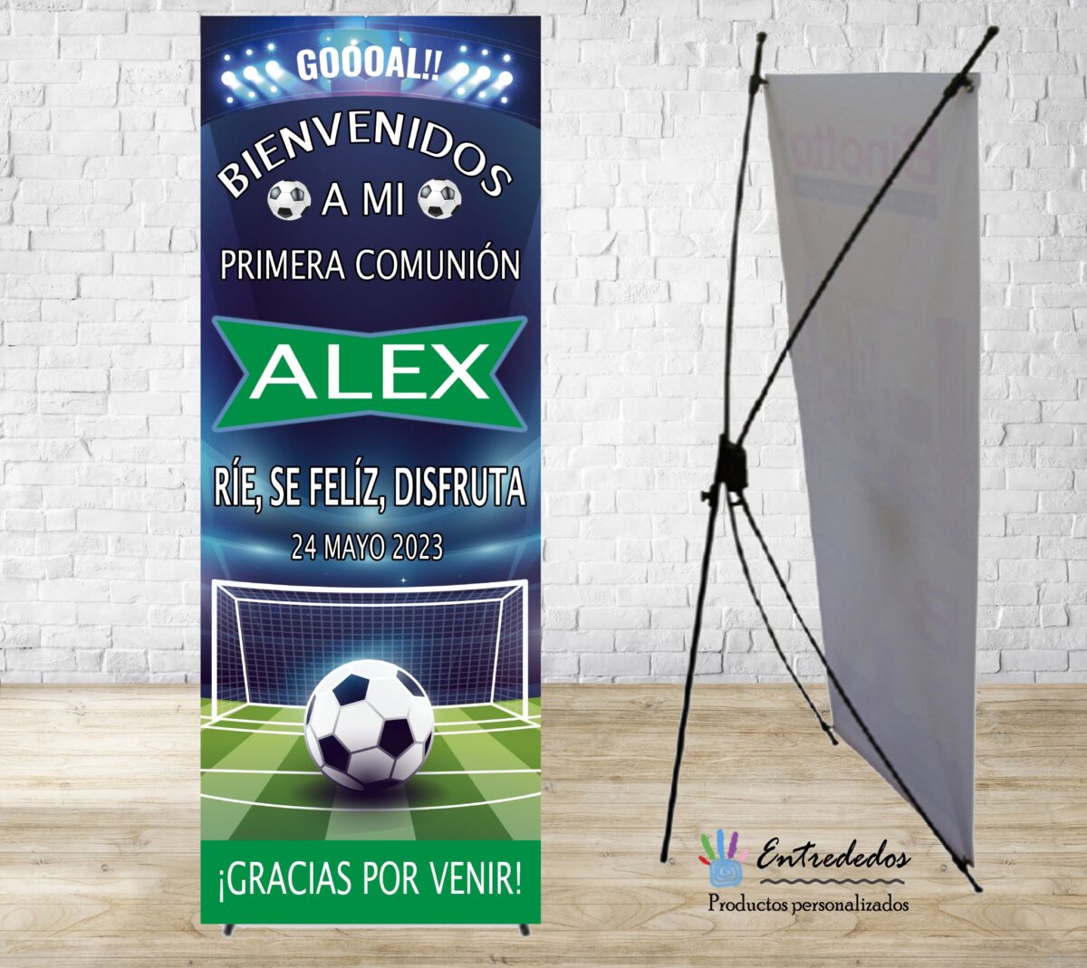 Banner para eventos diseño portería de fútbol - Imagen 1