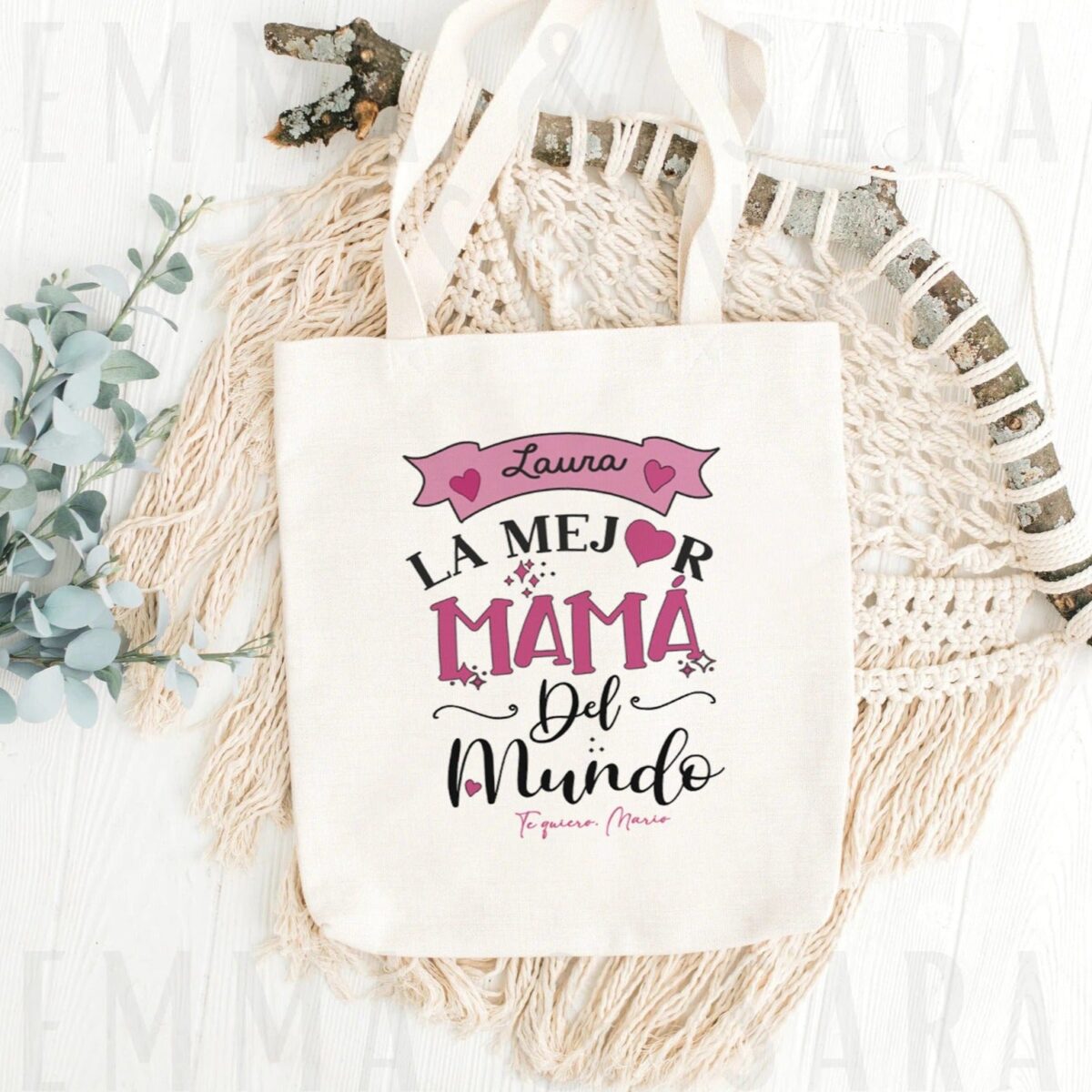 Bolsa tote bag la mejor mamá del mundo - Imagen 2