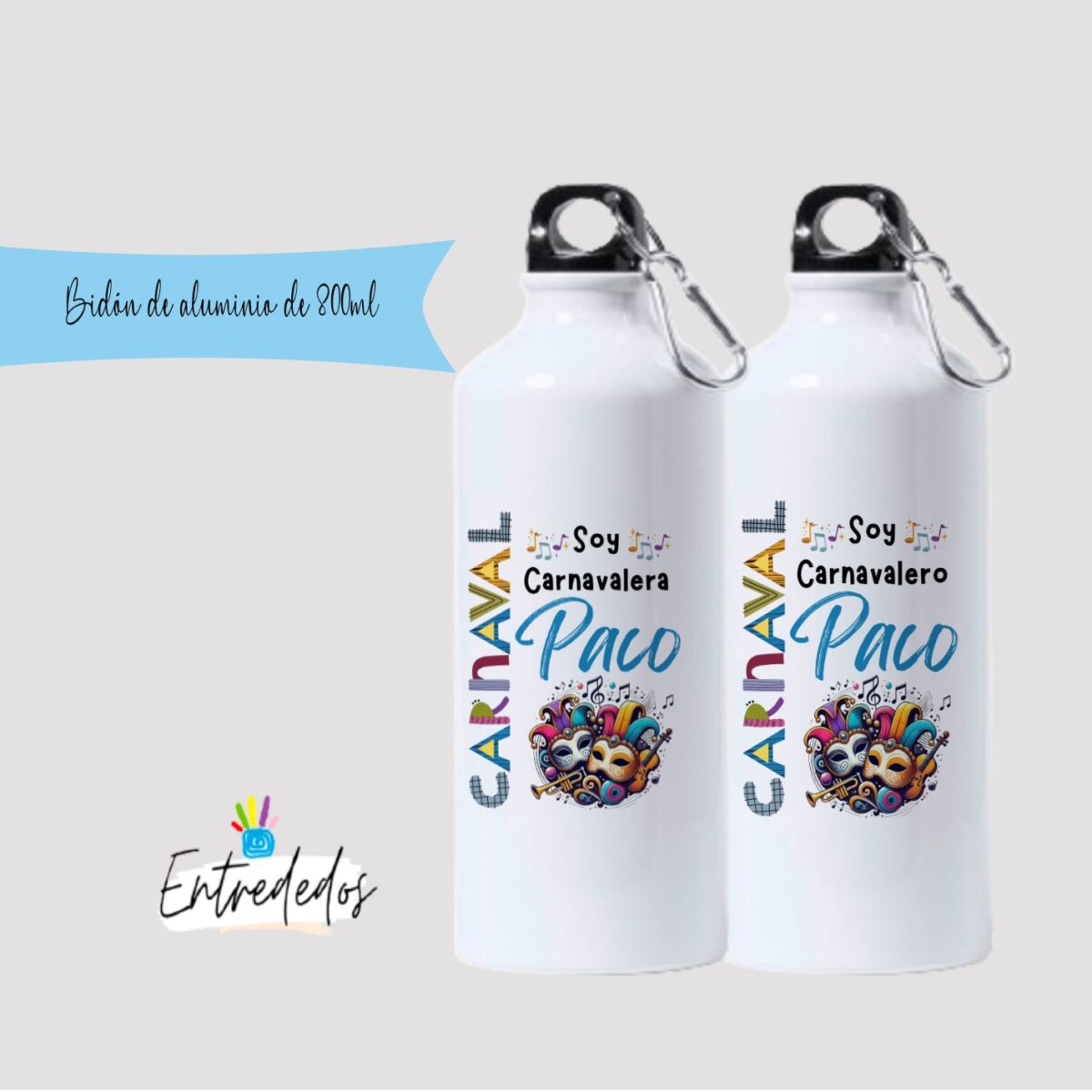 Bidón 800ML +1UD Carnaval - Imagen 1