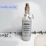 Botella luminosa personalizada con nombre y mensaje decorativo