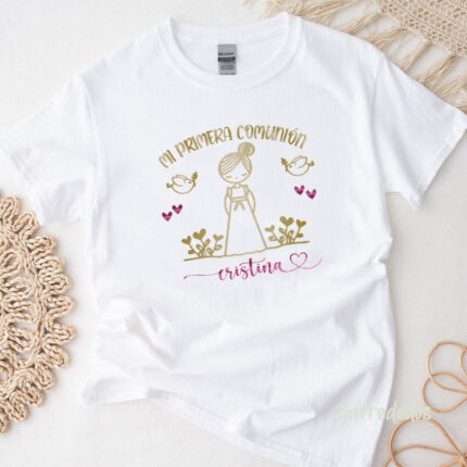 Camiseta Infantil Manga Corta Personalizada – Comunión Niña