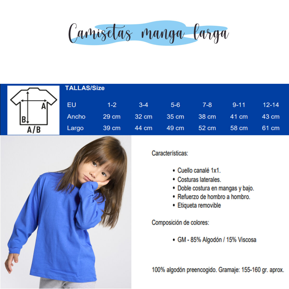 Camiseta MANGA LARGA personalizada para niños - Imagen 2