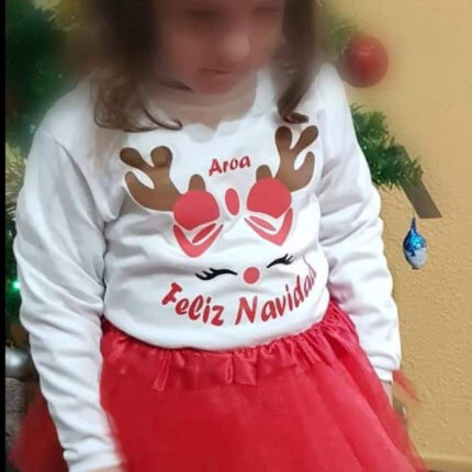 Camiseta Infantil Manga Larga Personalizada – Navidad