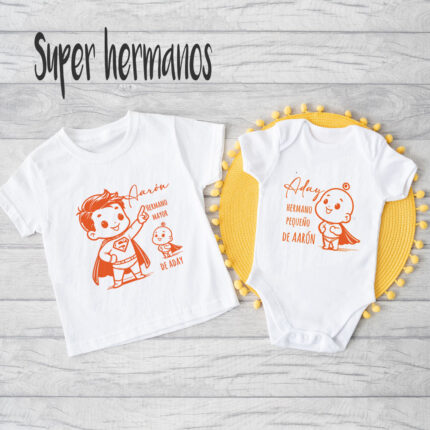 Camiseta para hermanos diseño "SUPER HERMANOS"