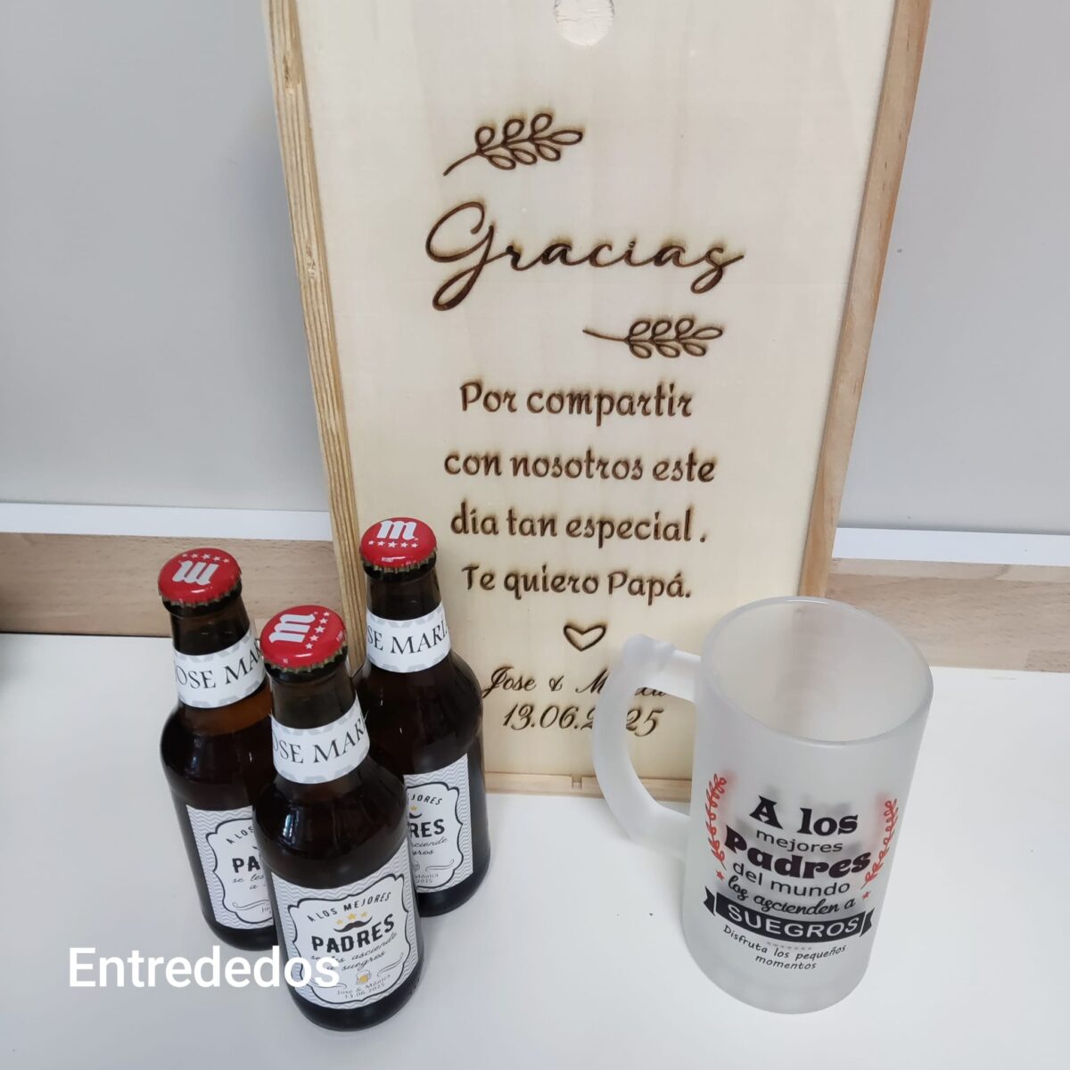 Caja de madera personalizada " LOS MEJORES PADRES" - Imagen 3