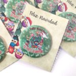 Chapa Espejo o Imán de Navidad – Diseño Búho