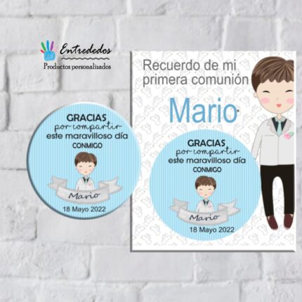 Chapa espejo o imán MUÑECO DE COMUNIÓN NIÑO