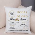 Cojín personalizado para  "BODAS DE ORO O PLATA"(🚚 Incl.)
