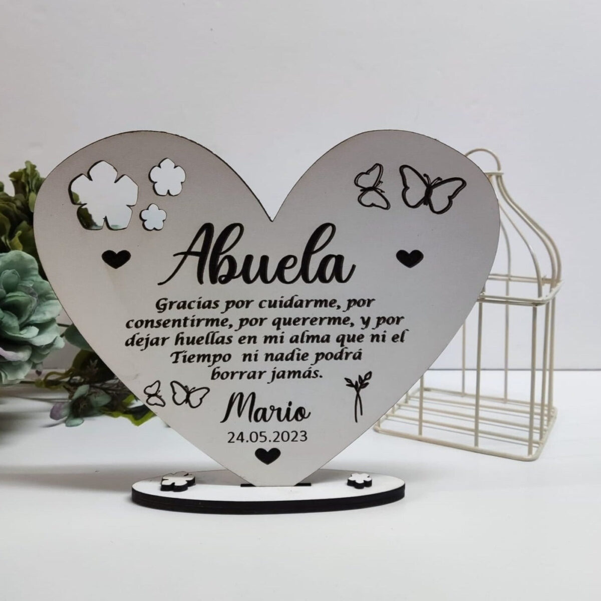 Corazon de madera para Madre, abuelos, testigo, madrina etc... - Imagen 1