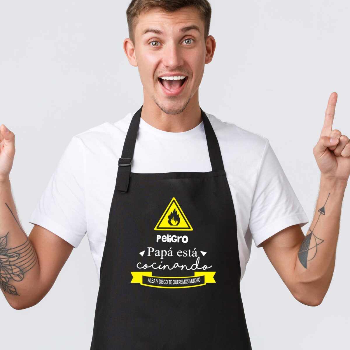 Delantal HOMBRE "Peligro papá está cocinando" - Imagen 1