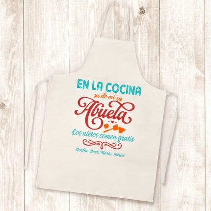 Delantal ABUELA  "Aquí los nietos comen gratis"