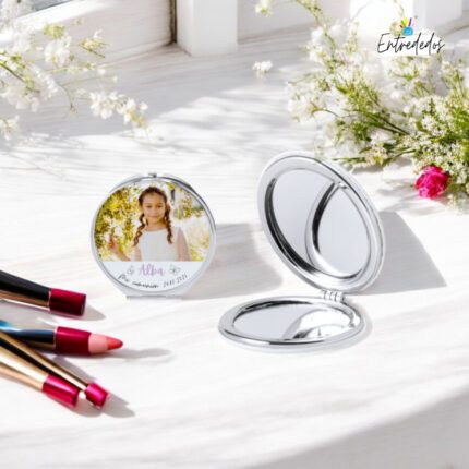 Espejo Plegable Metálico – Diseño "FOTOGRAFÍAS"