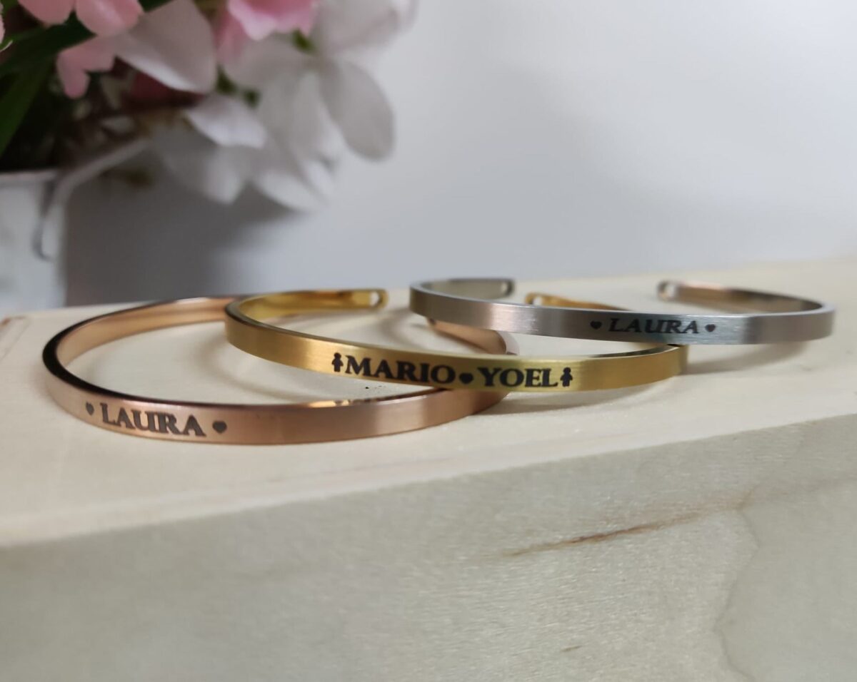 Brazalete o pulsera de acero inoxidable PLATA - Imagen 3