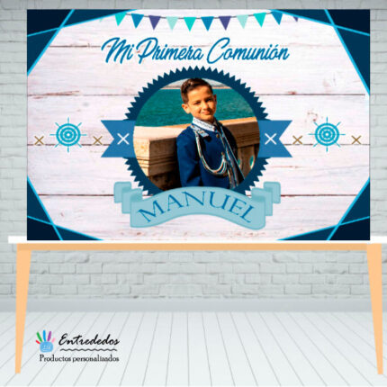Fondo Perfecto para tu Mesa de Dulces COMUNIÓN MARINERO